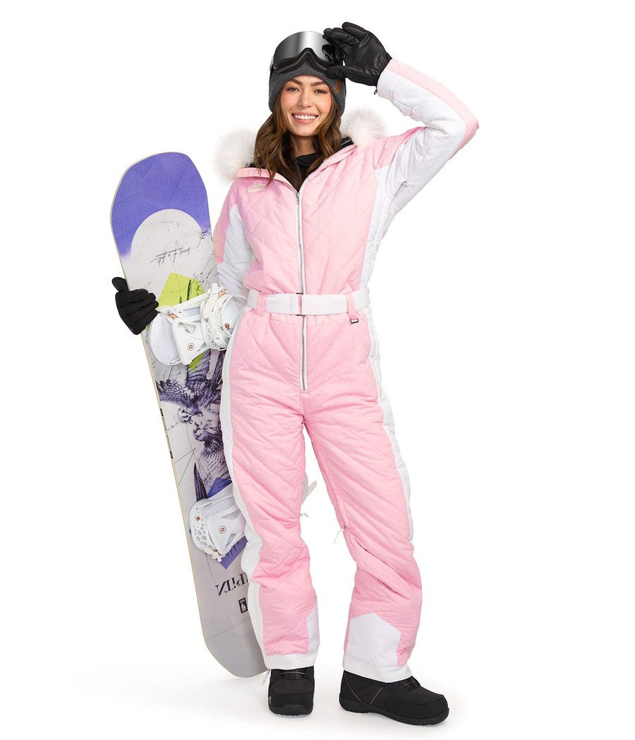 Women's Powder Pink Snow Suit Image 2