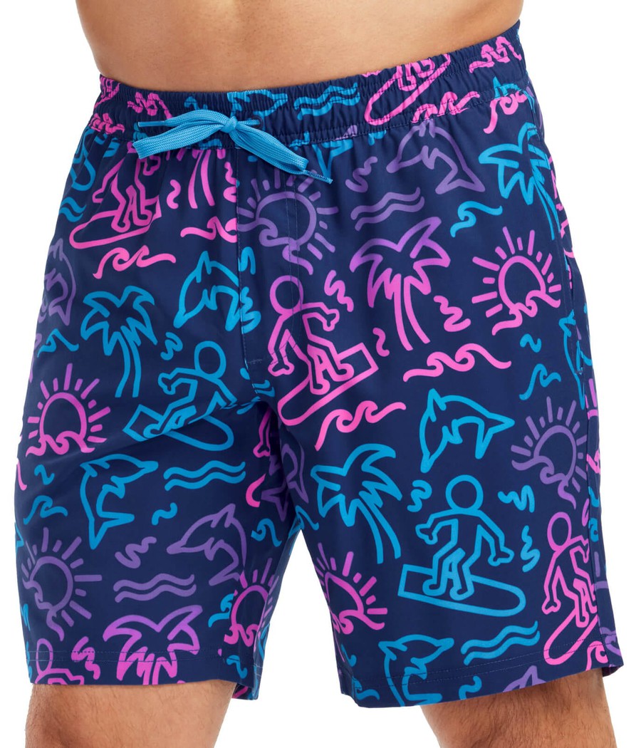 Sketchy Surfer Stretch Swim Trunks Men s Summer Outfits Tipsy Elves