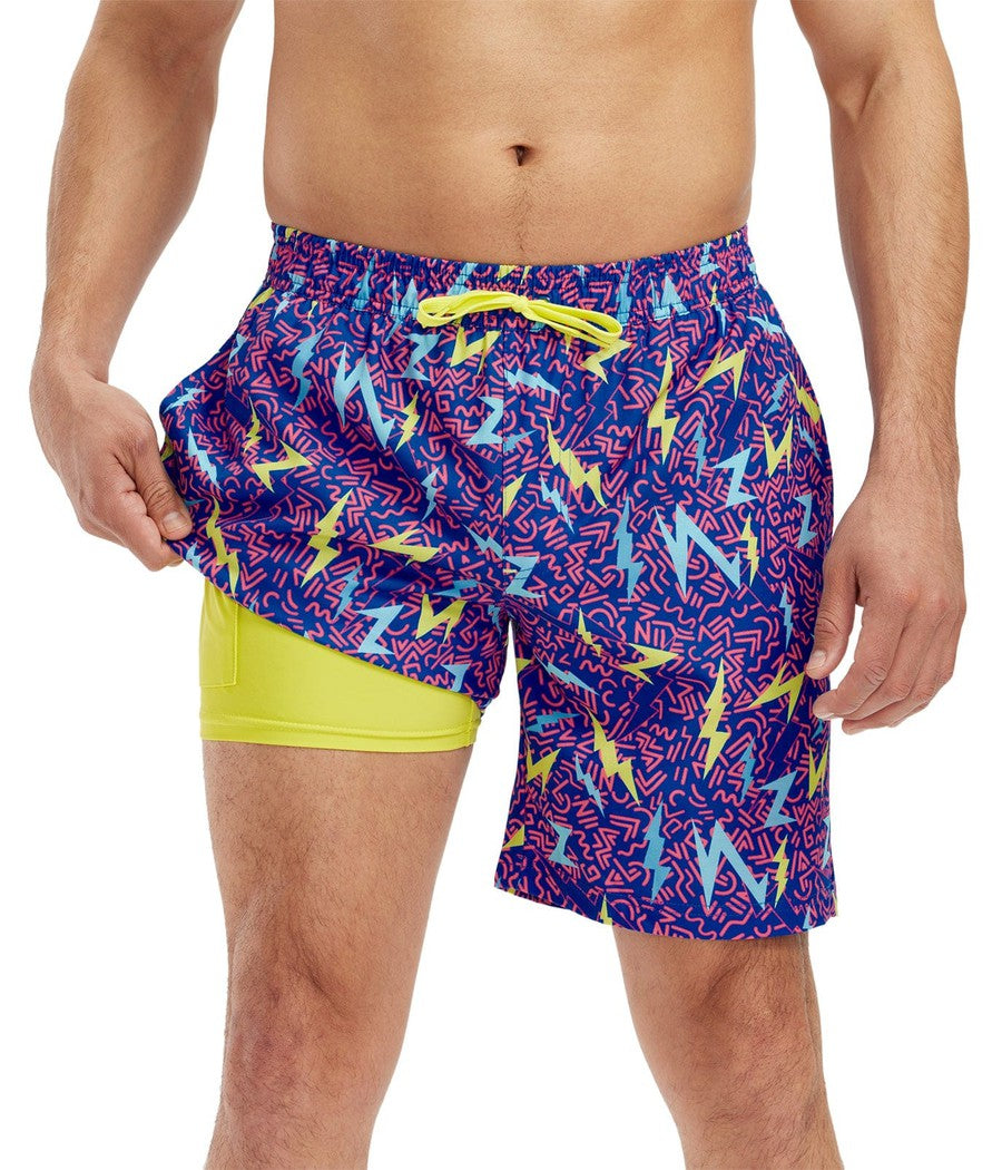 Grease Lightning Stretch Swim Trunks With Liner Primary Image