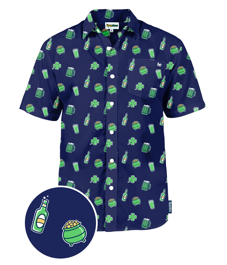 Green Beer Button Down Shirt: Men's St. Paddy's Day Outfits | Tipsy Elves