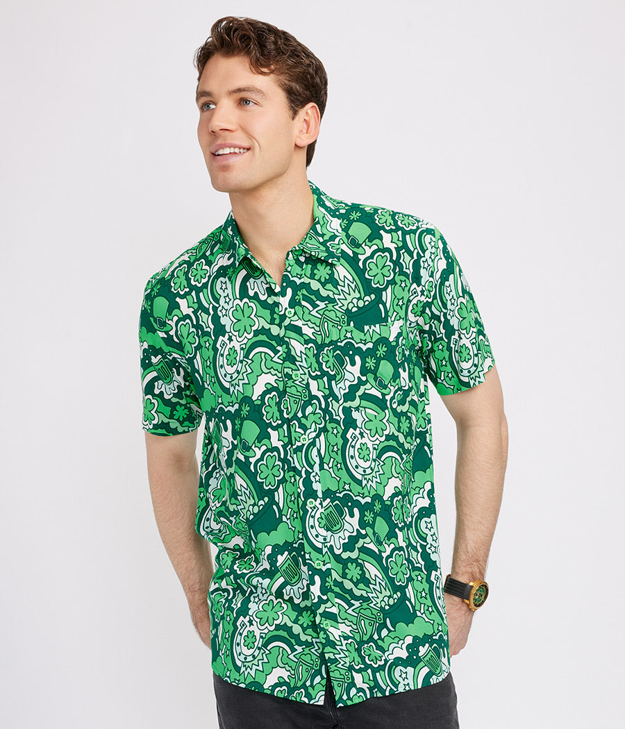 Men's Retro St. Paddy's Button Down Shirt Image 2