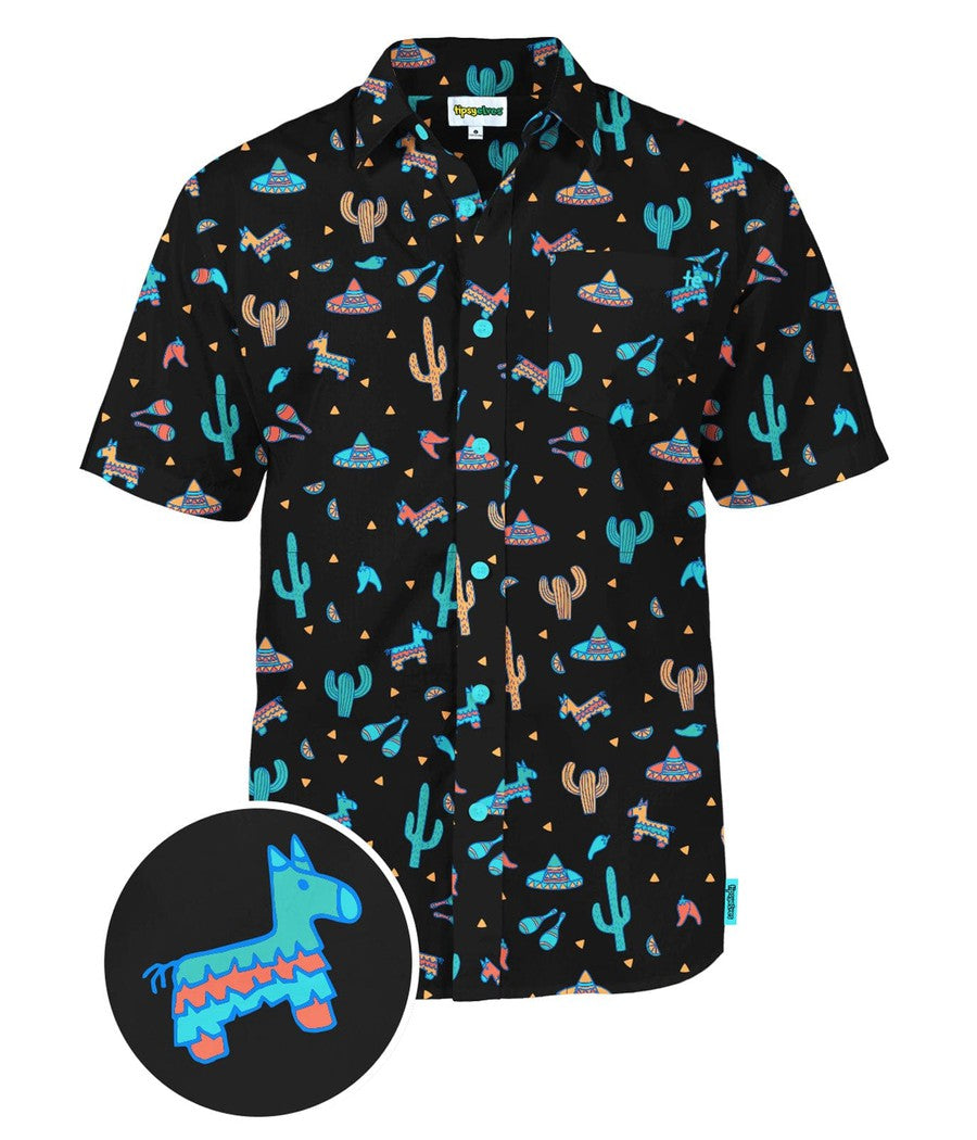Midnight Fiesta Men's Hawaiian Shirt | Tipsy Elves