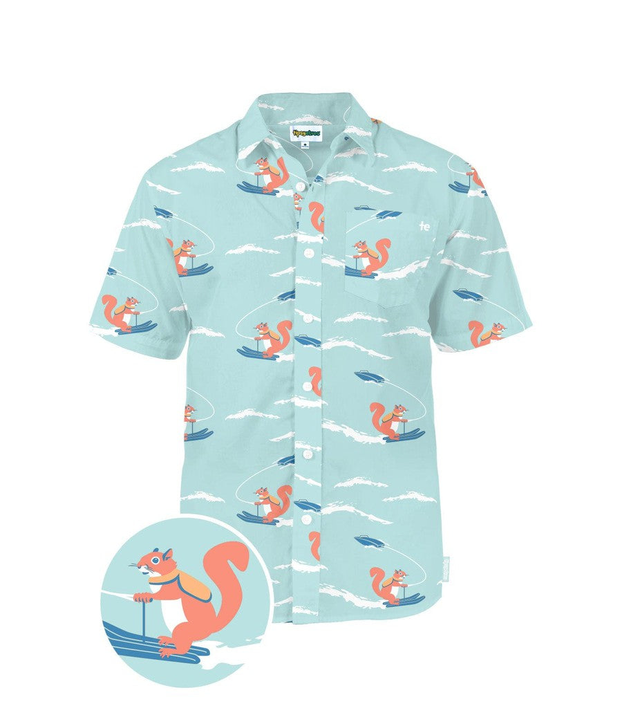 Men's Squirrel On Water Skis Hawaiian Shirt