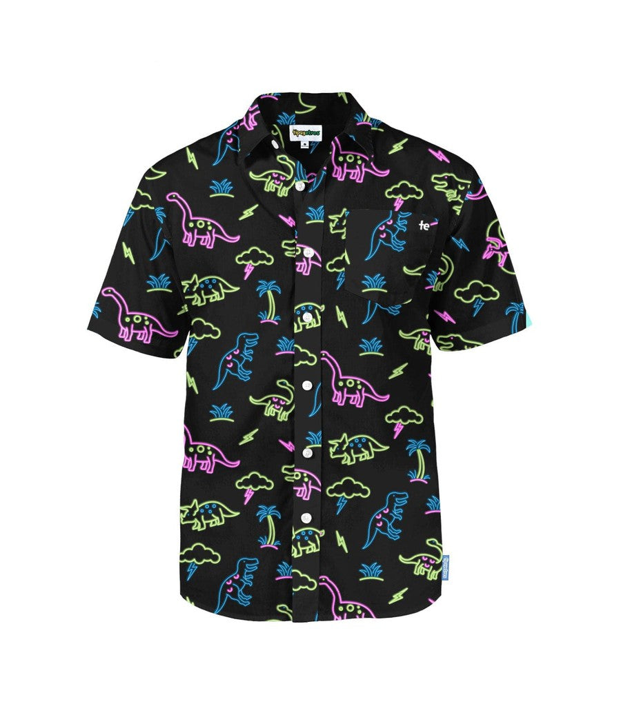Men's Neon Dinosaur Hawaiian Shirt Image 5