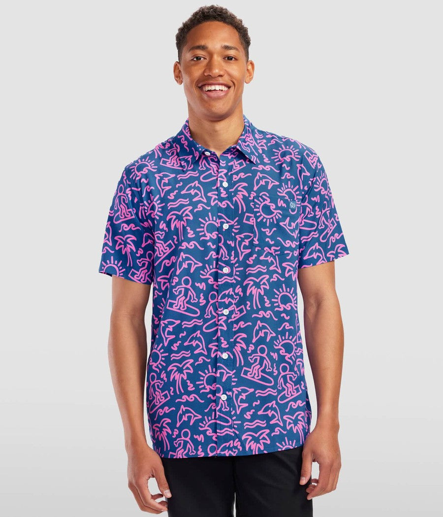 Men's Sketchy Surfer Hawaiian Shirt