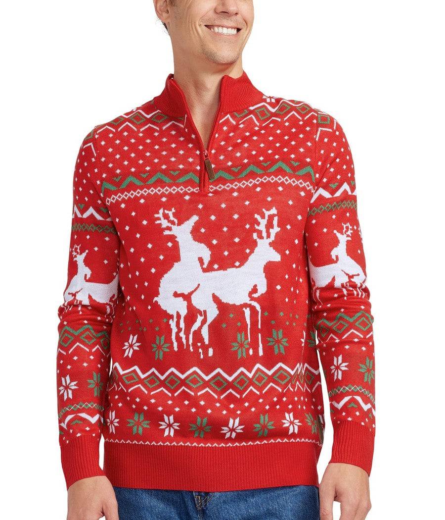 Men's Humping Reindeer Christmas Sweater Tipsy Elves