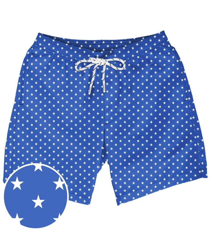 Star Spangled Stretch Swim Trunks - 7.5" Inseam