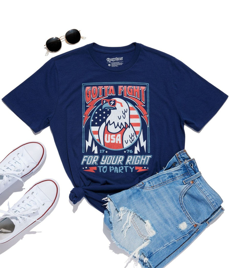 Women's Right to Party Oversized Boyfriend Tee
