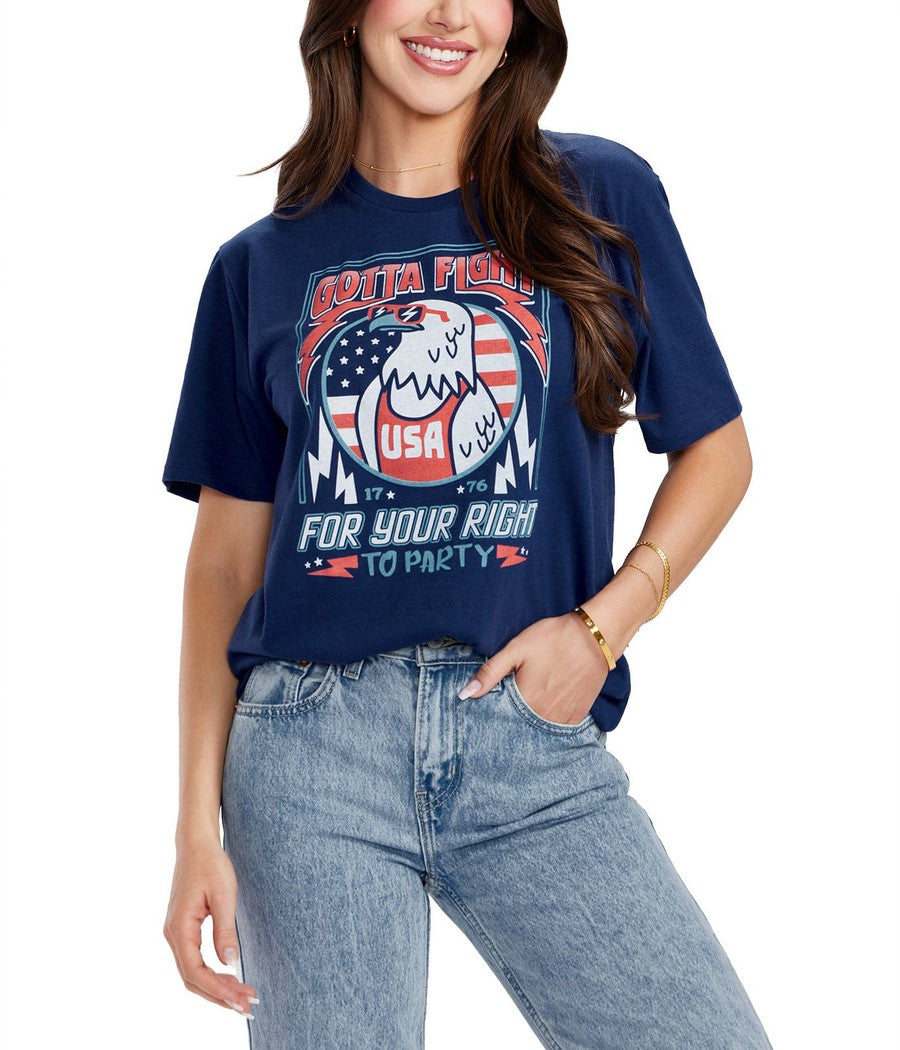 Women's Right to Party Oversized Boyfriend Tee Image 2