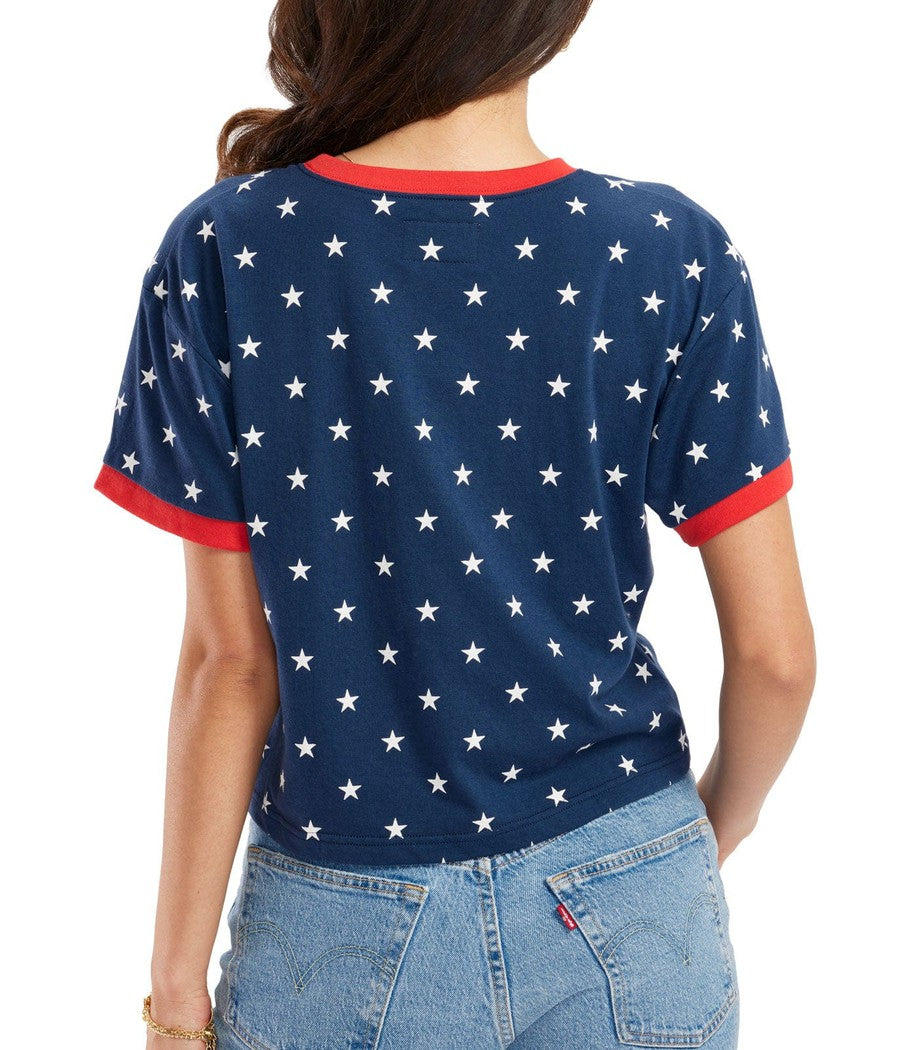 Women's USA Takes Gold Sequin Cropped Tee Image 2