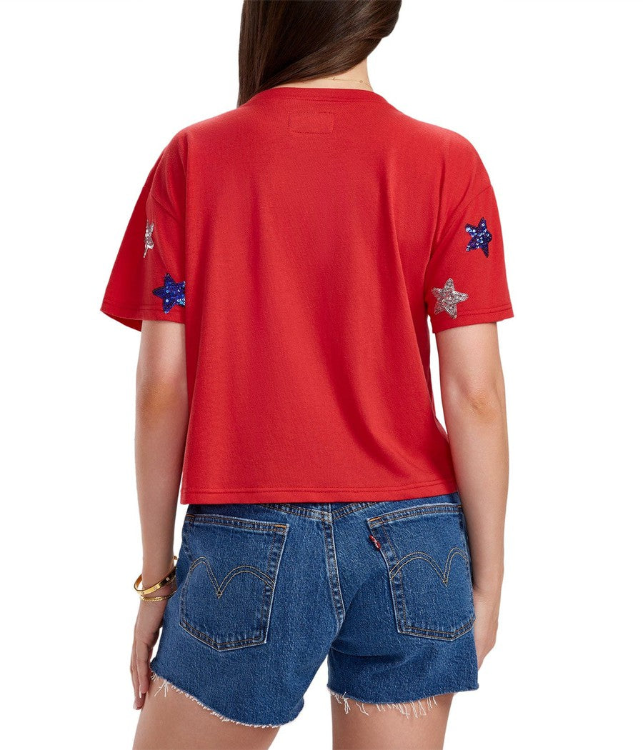 Women's Stars of Summer Sequin Cropped Tee