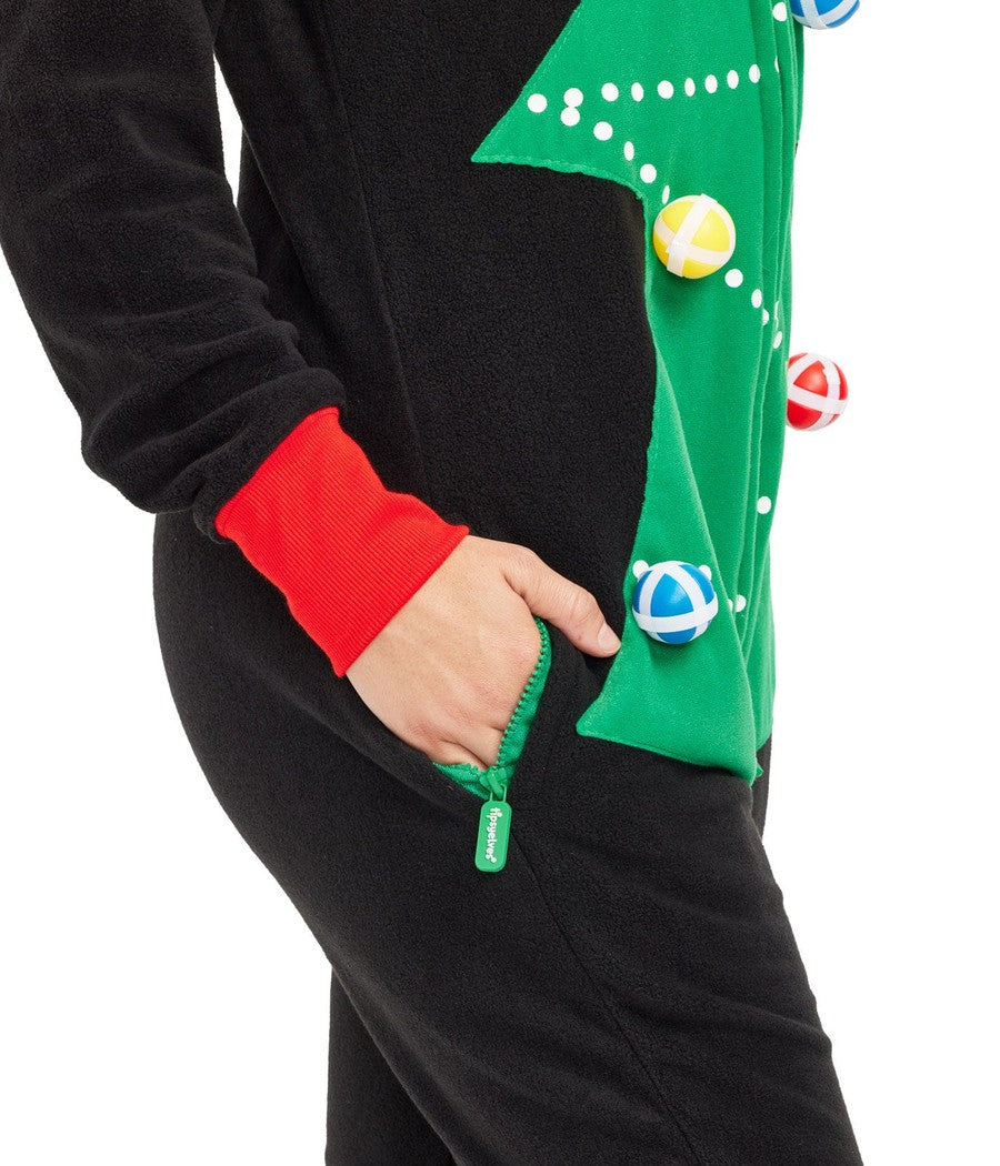 Women's Christmas Tree Toss Game Jumpsuit Image 3