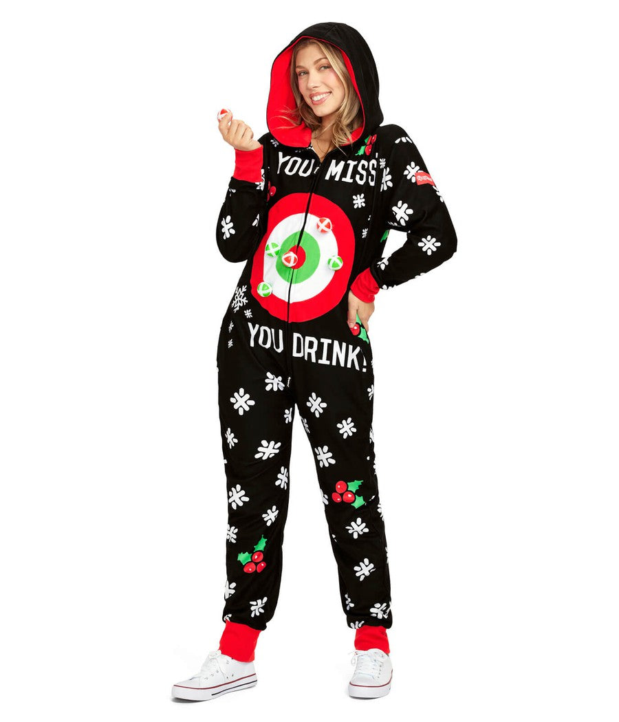 Drinking Game Jumpsuit: Women's Christmas Outfits Tipsy Elves