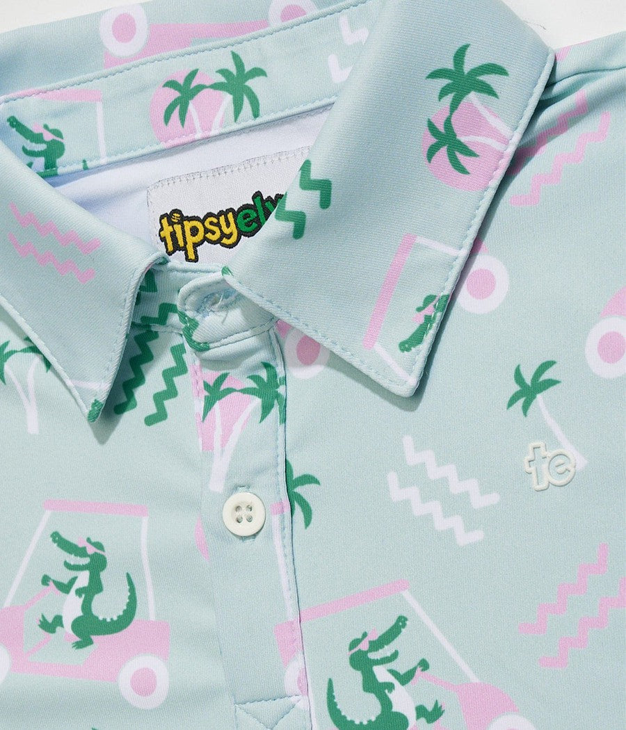 Toddler Girl's Golf Cart Gator Golf Polo Image 2