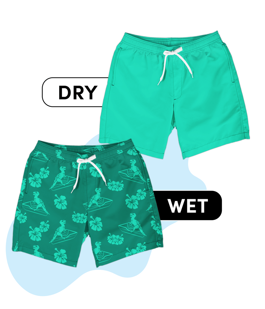 Disappearing Dino Color Changing Swim Trunks