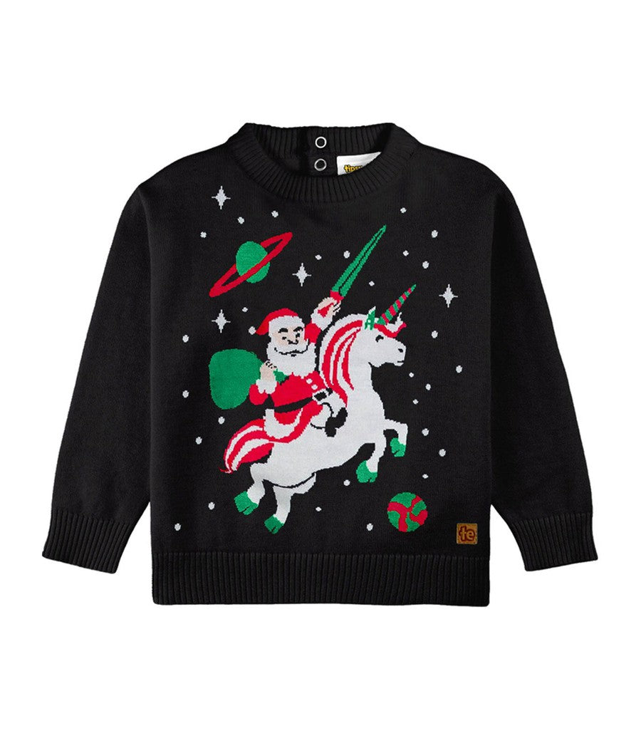 Baby Girl's Santa Unicorn Ugly Christmas Sweater Primary Image