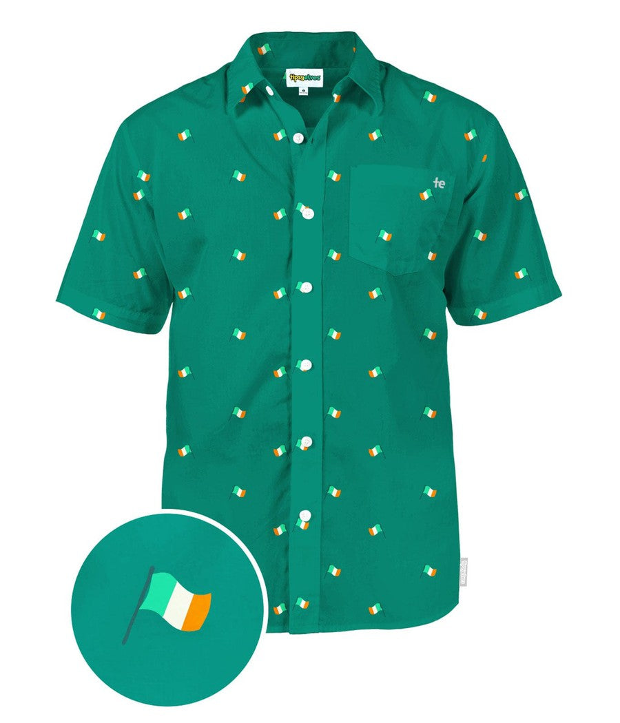 Men's Irish Flag All Over Button Down Shirt