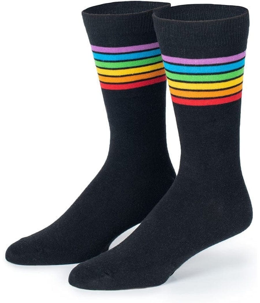Men's Black Rainbow Socks (Fits Sizes 8-11M)