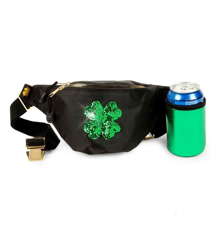 Sequin Clover Fanny Pack with Drink Holder