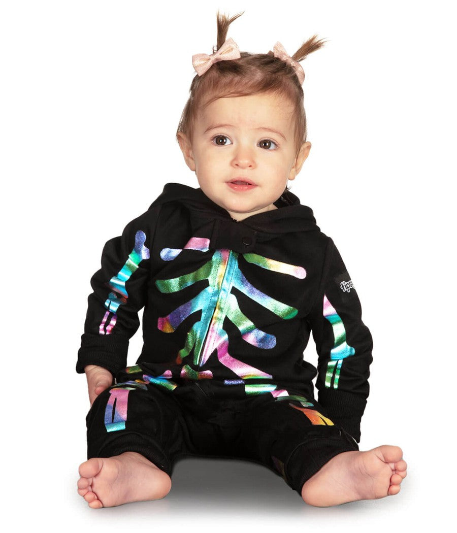 Iridescent Skeleton Costume Baby Girl's Halloween Outfits Tipsy Elves
