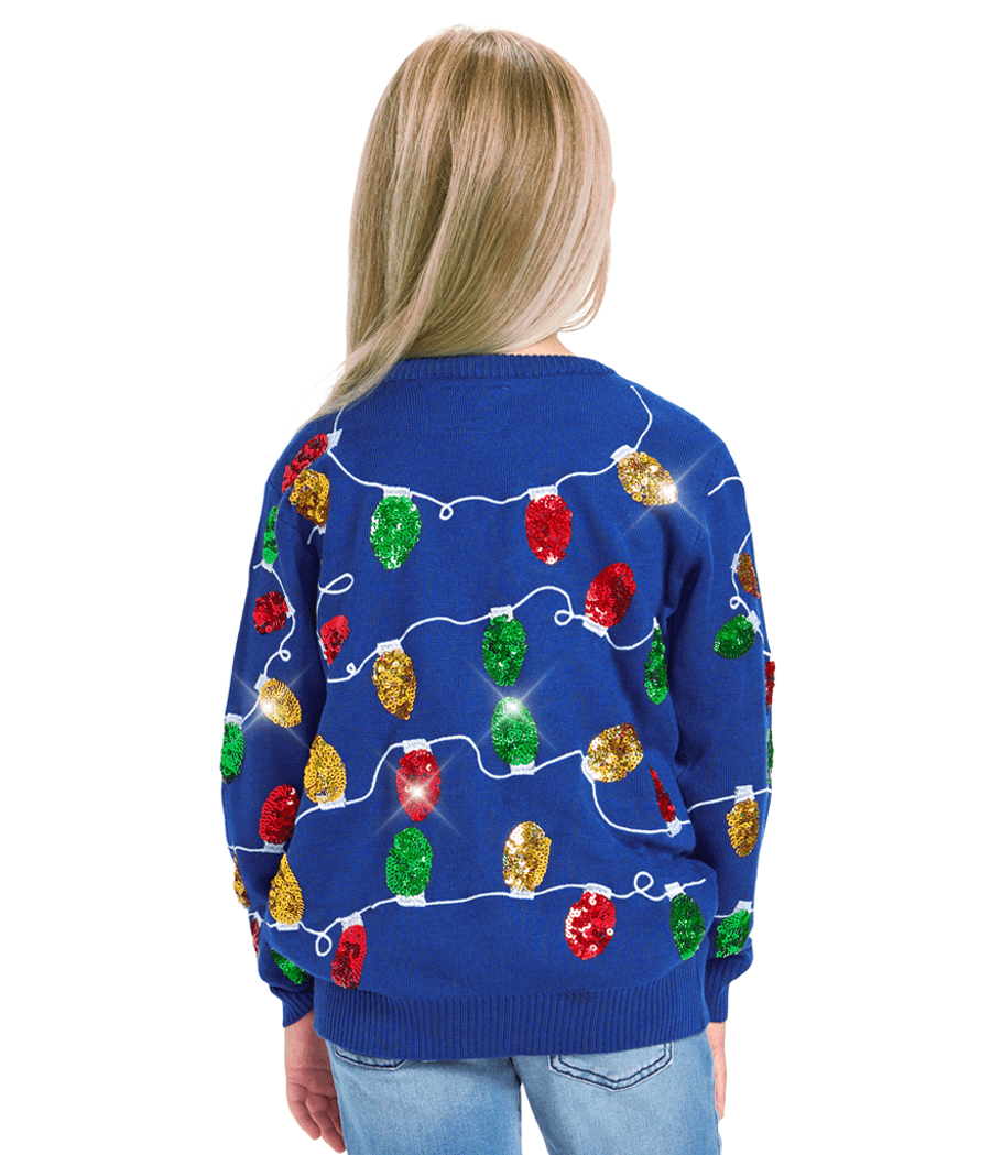 Girl's Christmas Lights Ugly Christmas Sweater