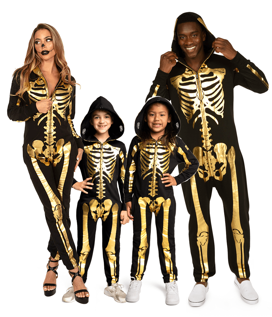 Matching Gold Skeleton Family Costumes