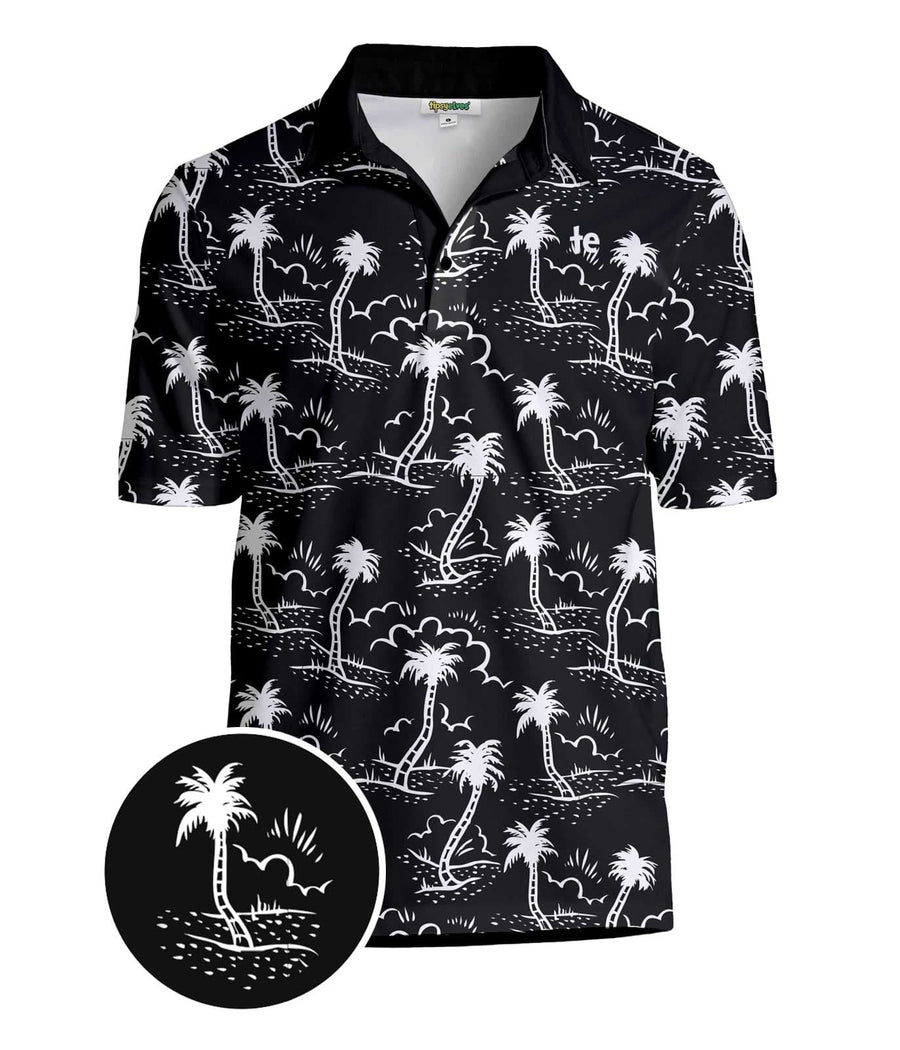 Men's Monochrome Moonlight Golf Polo Image 2