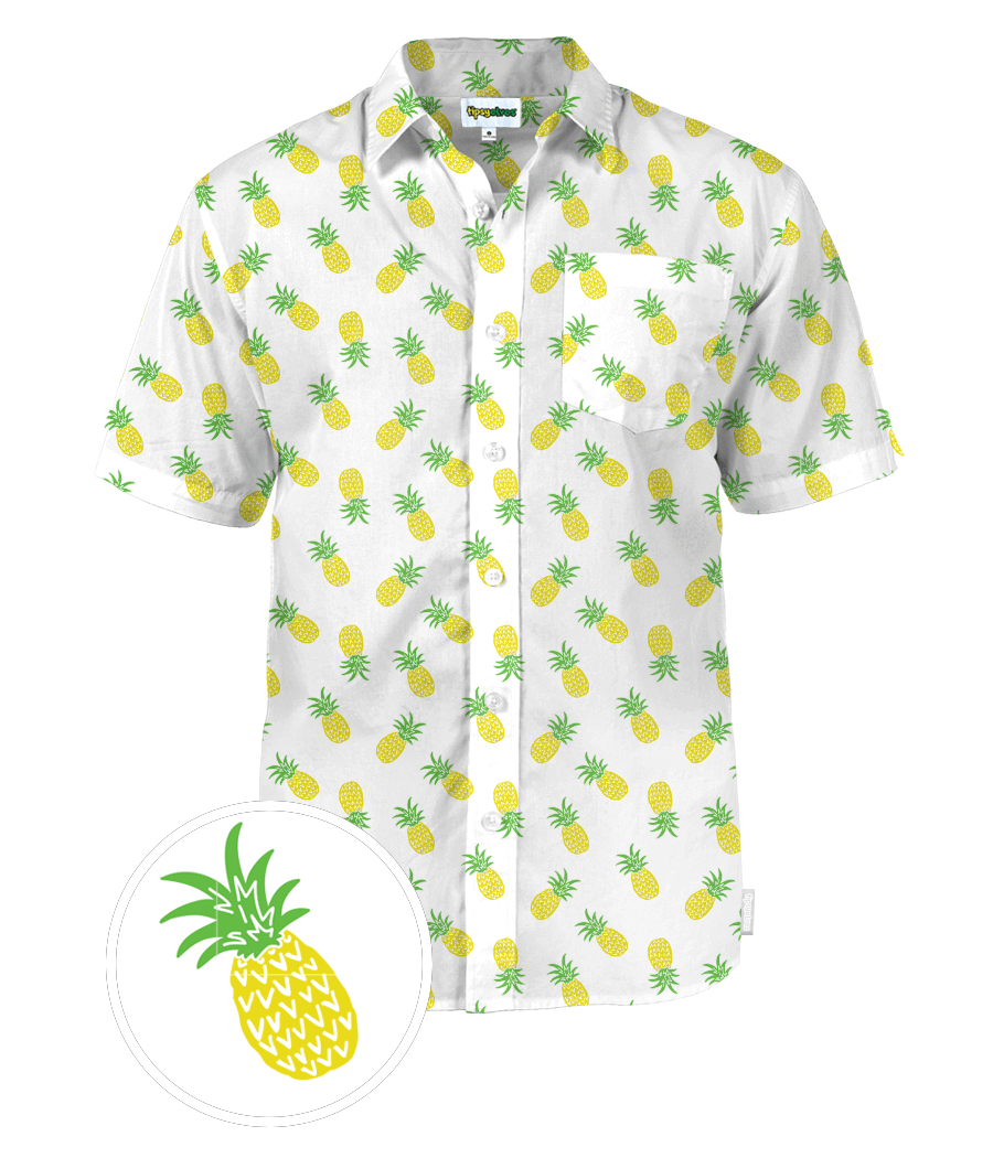 pineapple dress shirt Indochino Men's Custom Langford Pineapple Print Sage Green Shirt