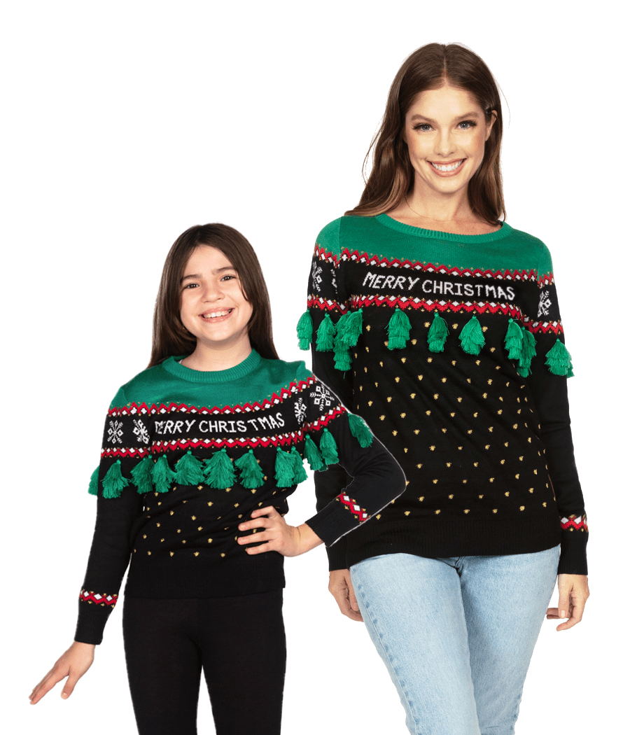 Matching Christmas Tree Tassel Family Christmas Sweaters