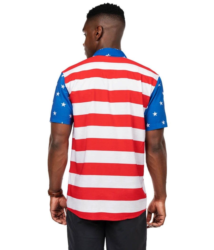 Men's American Flag Button Down Shirt Image 6