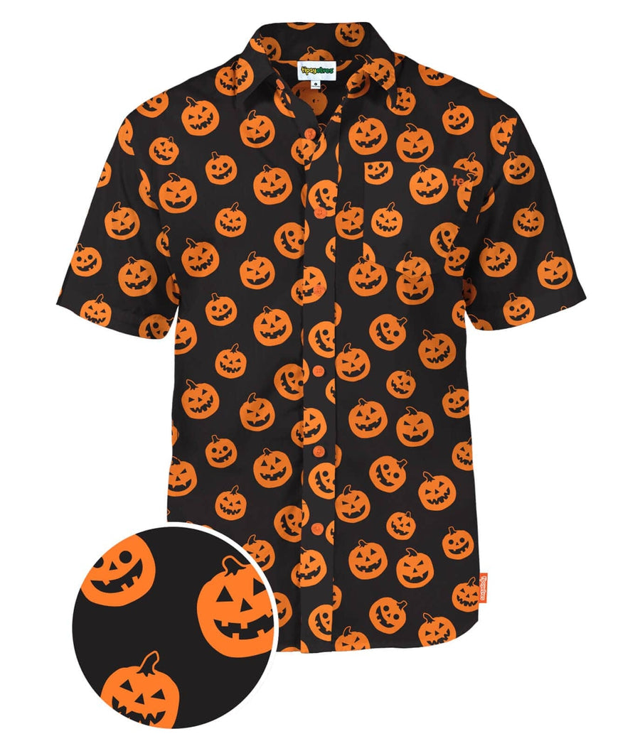 Men's Tipsy Elves Pumpkin Button Up Shirt XLarge Black Men's Tipsy Elves Pumpkin Button Up Shirt XLarge Black