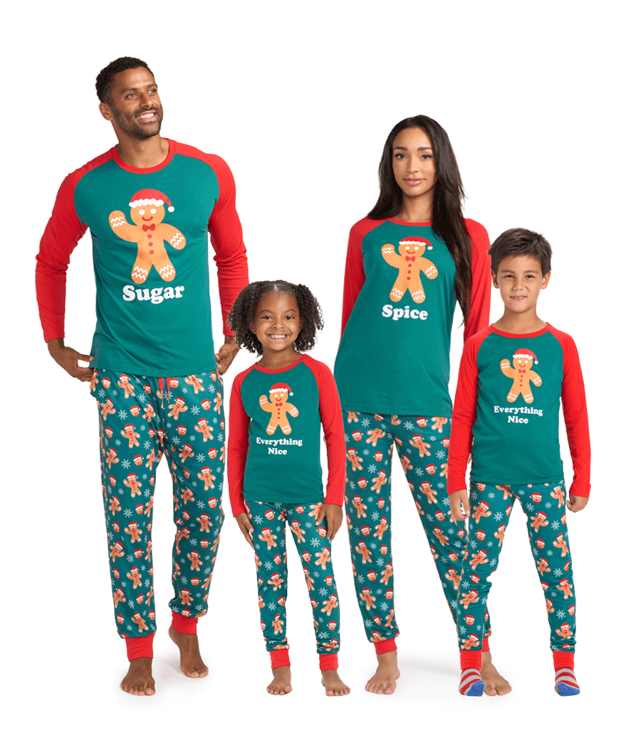 Matching Sugar Spice and Everything Nice Family Pajamas Tipsy Elves