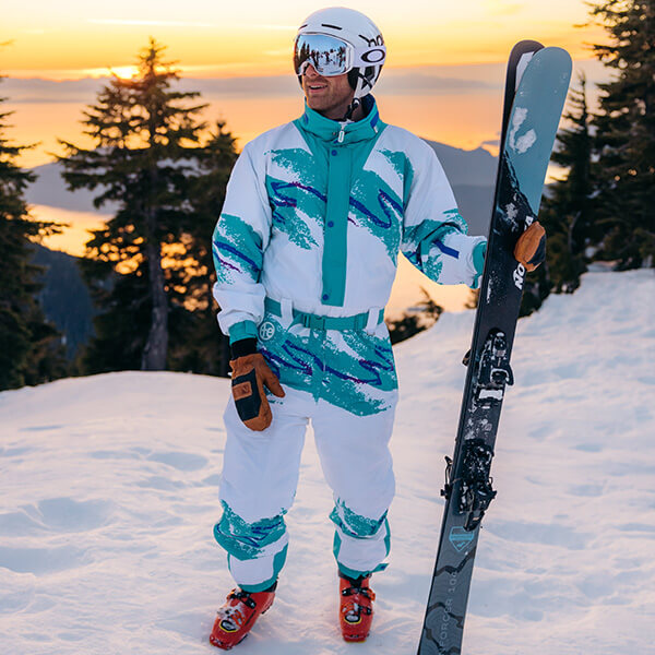 shop ski & snow suits - image of man wearing rip n' sip snow suit