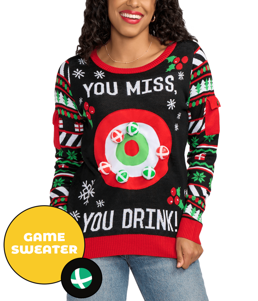 Women's Drinking Game Ugly Christmas Sweater