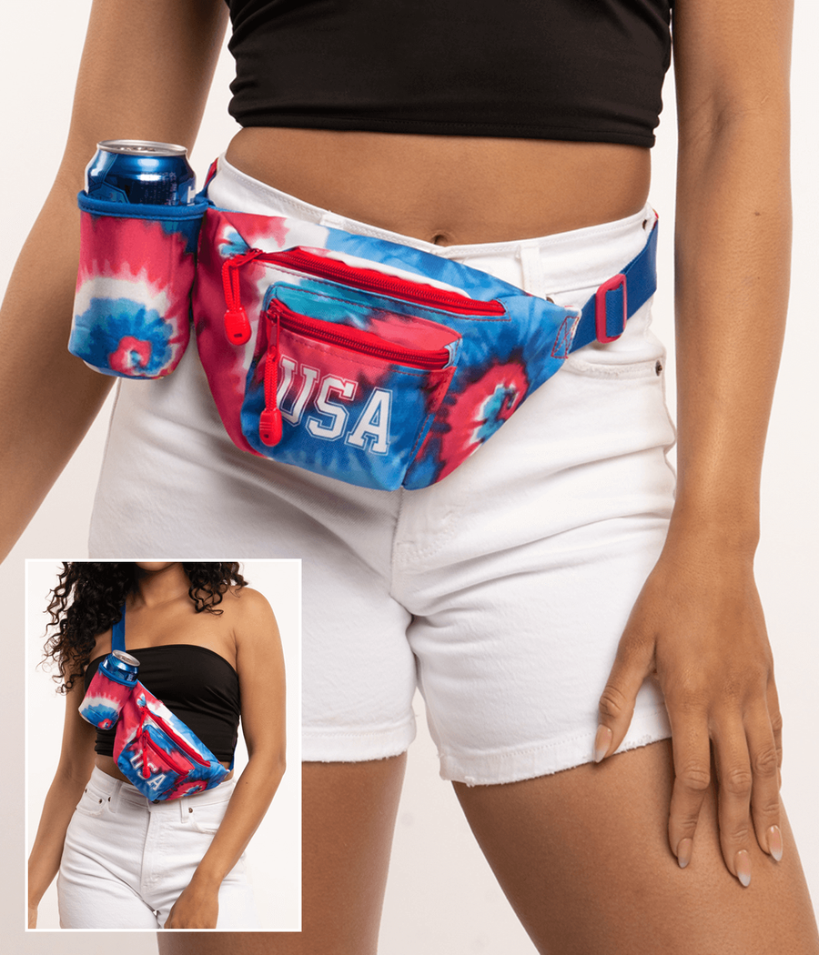 Tie Dye Fanny Pack with Drink Holder