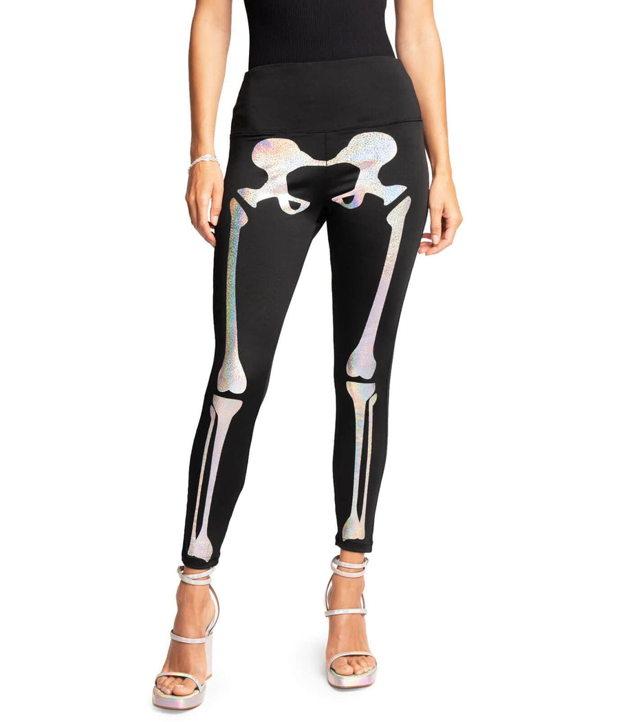 Shimmer Skeleton High Waisted Leggings: Women's Halloween Outfits