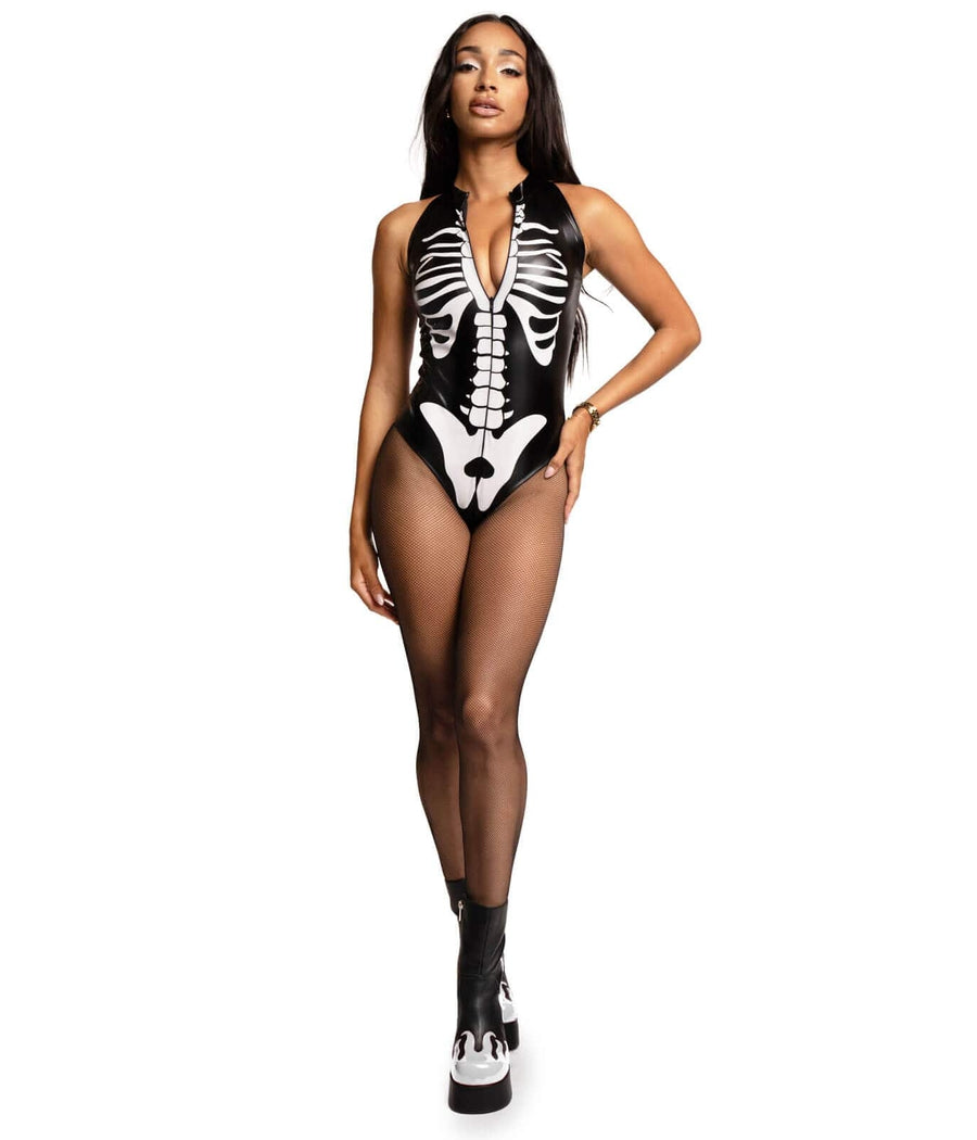 Women's Sleeveless Sexy Skeleton Costume