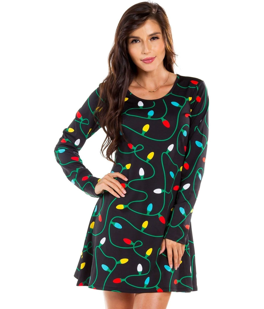 Twinkle Lights Women's Christmas Sweater Dress | Tipsy Elves Twinkle Lights Women's Christmas Sweater Dress | Tipsy Elves
