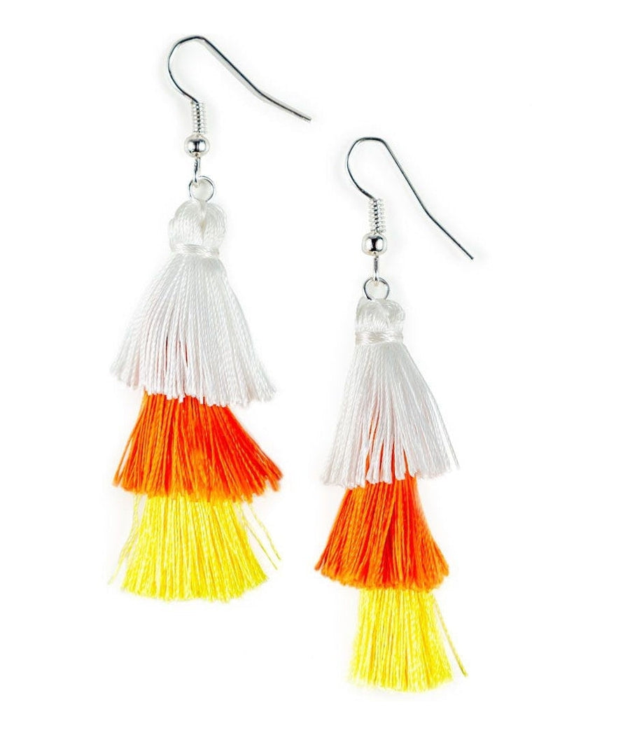 Candy Corn Tassel Earrings Halloween Outfits Tipsy Elves