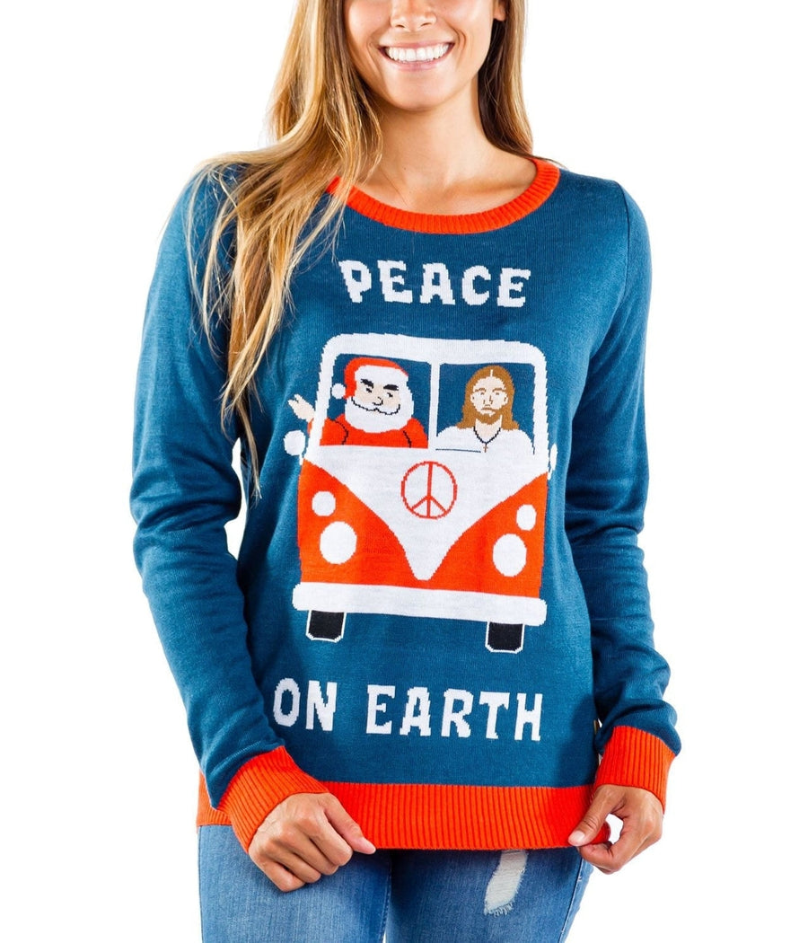 Women's Peace on Earth Ugly Christmas Sweater