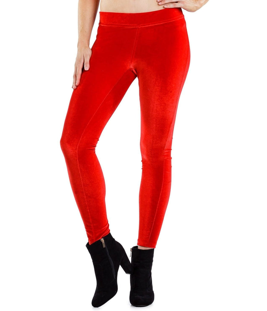 Red Velvet Leggings: Women's Christmas Outfits
