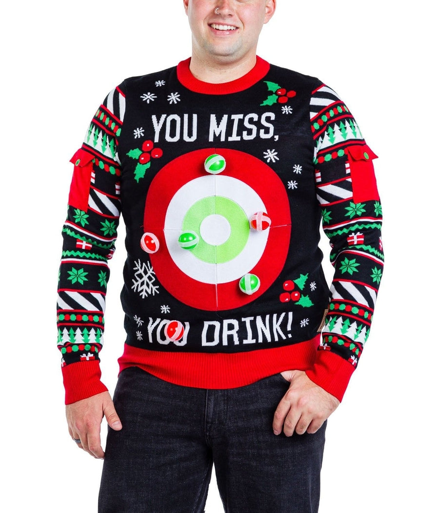 Drinking Game Big and Tall Ugly Christmas Sweater: Men's Christmas