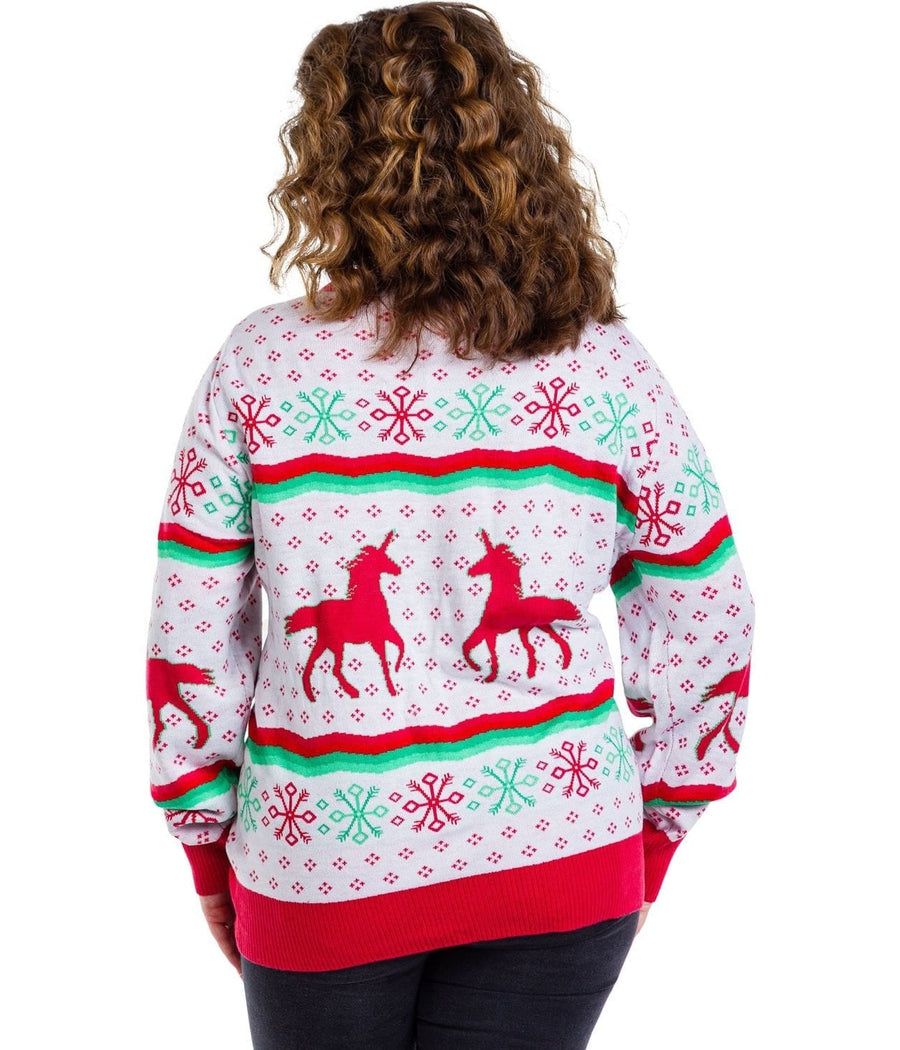 Women's Christmicorn Cardigan Sweater Image 4