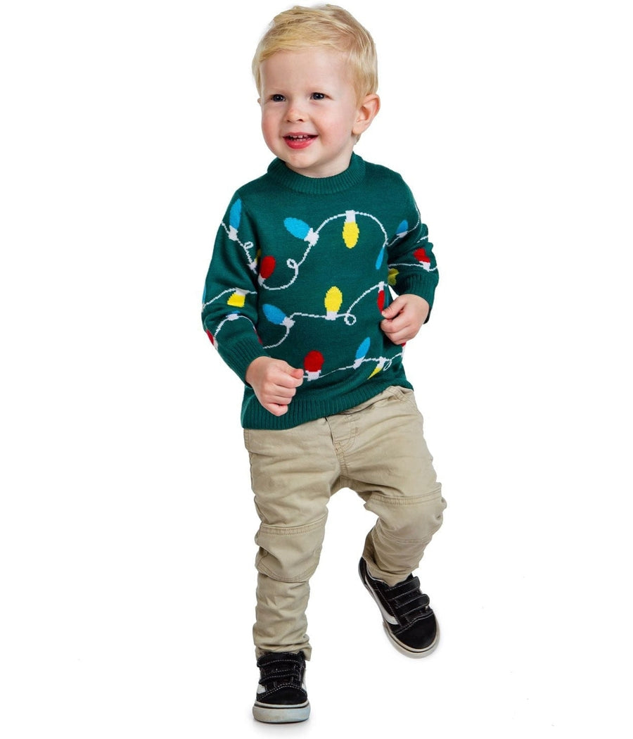 Baby / Toddler Green Christmas Lights Sweater Image 2