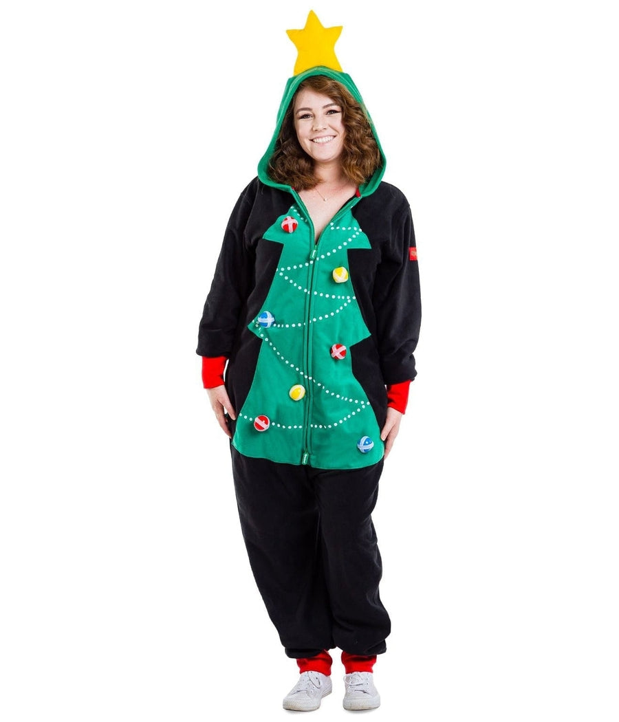Christmas Tree Toss Game Plus Size Jumpsuit: Women's Christmas Outfits