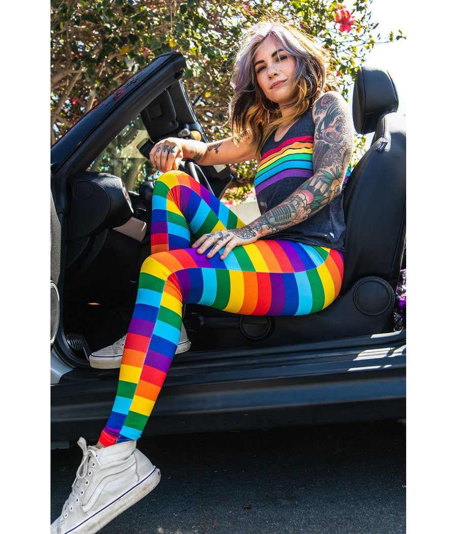Rainbow Leggings Rainbow Tights Tipsy Elves - Main Image