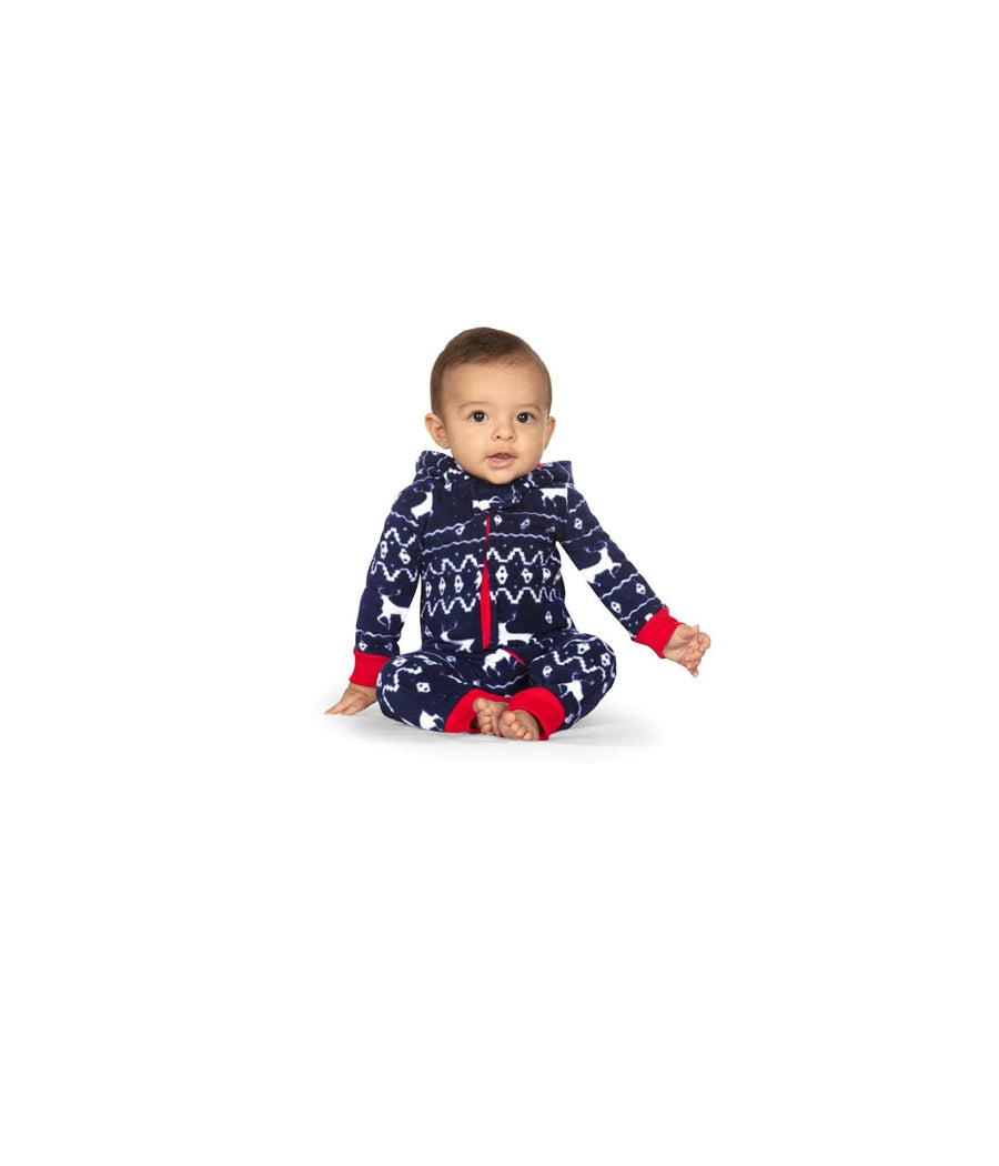 Baby Boy's Blue Reindeer Jumpsuit Image 2