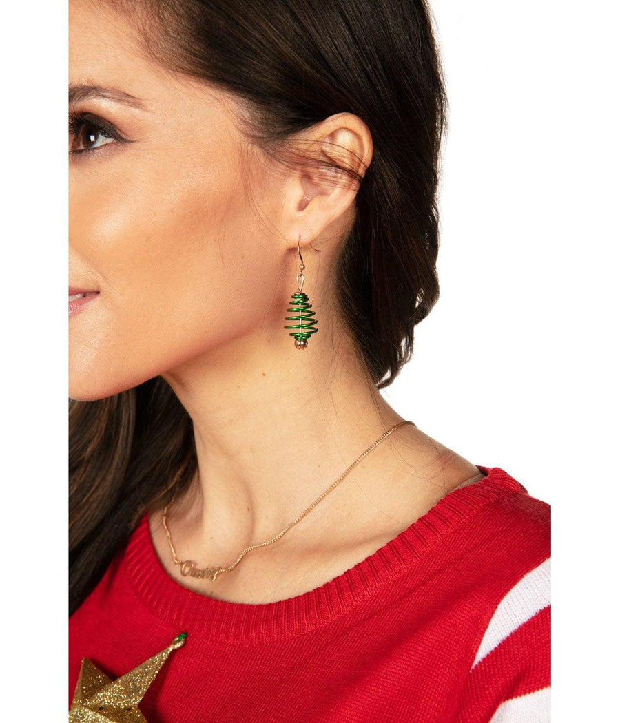 Spiral Christmas Tree Earrings