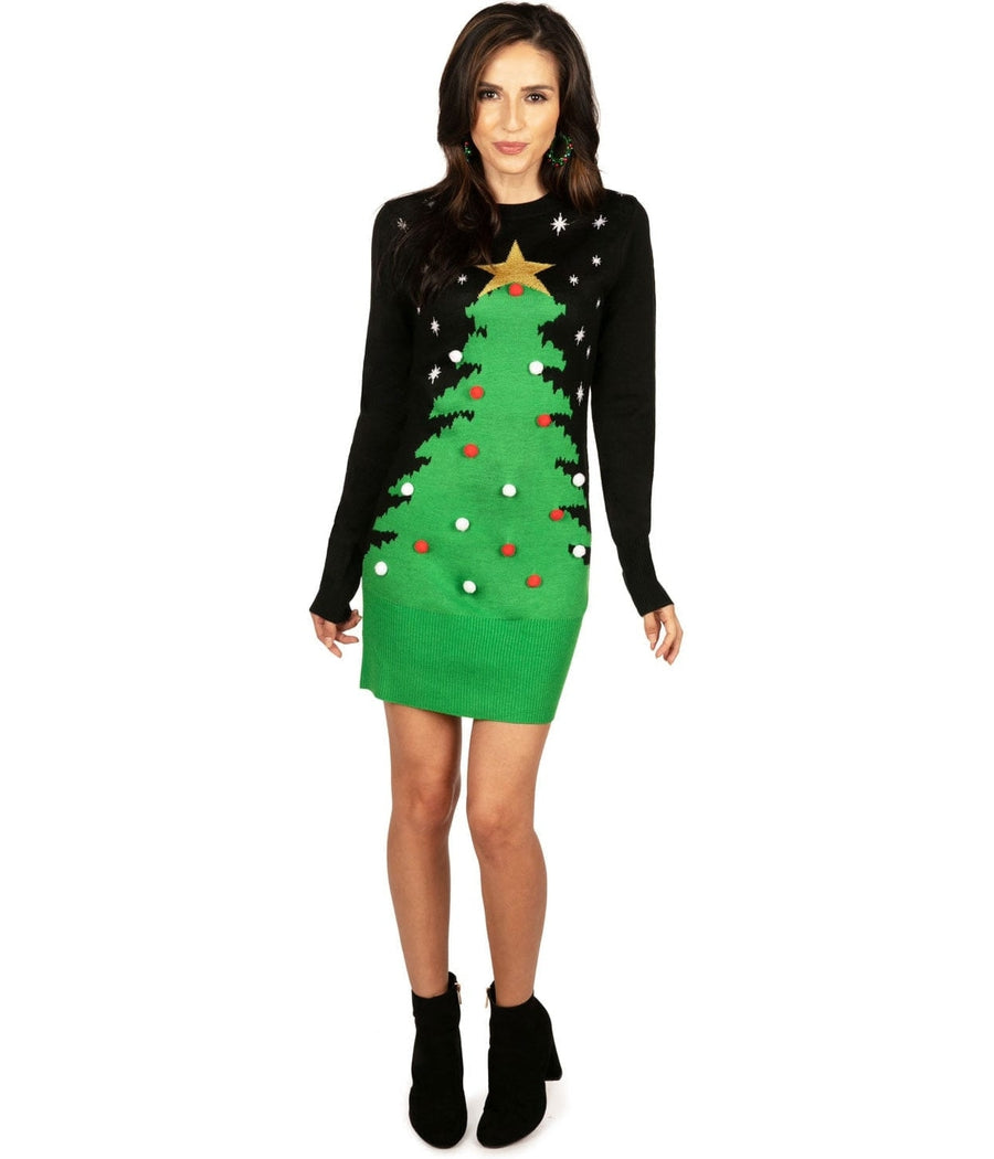 Women's Christmas Tree Sweater Dress