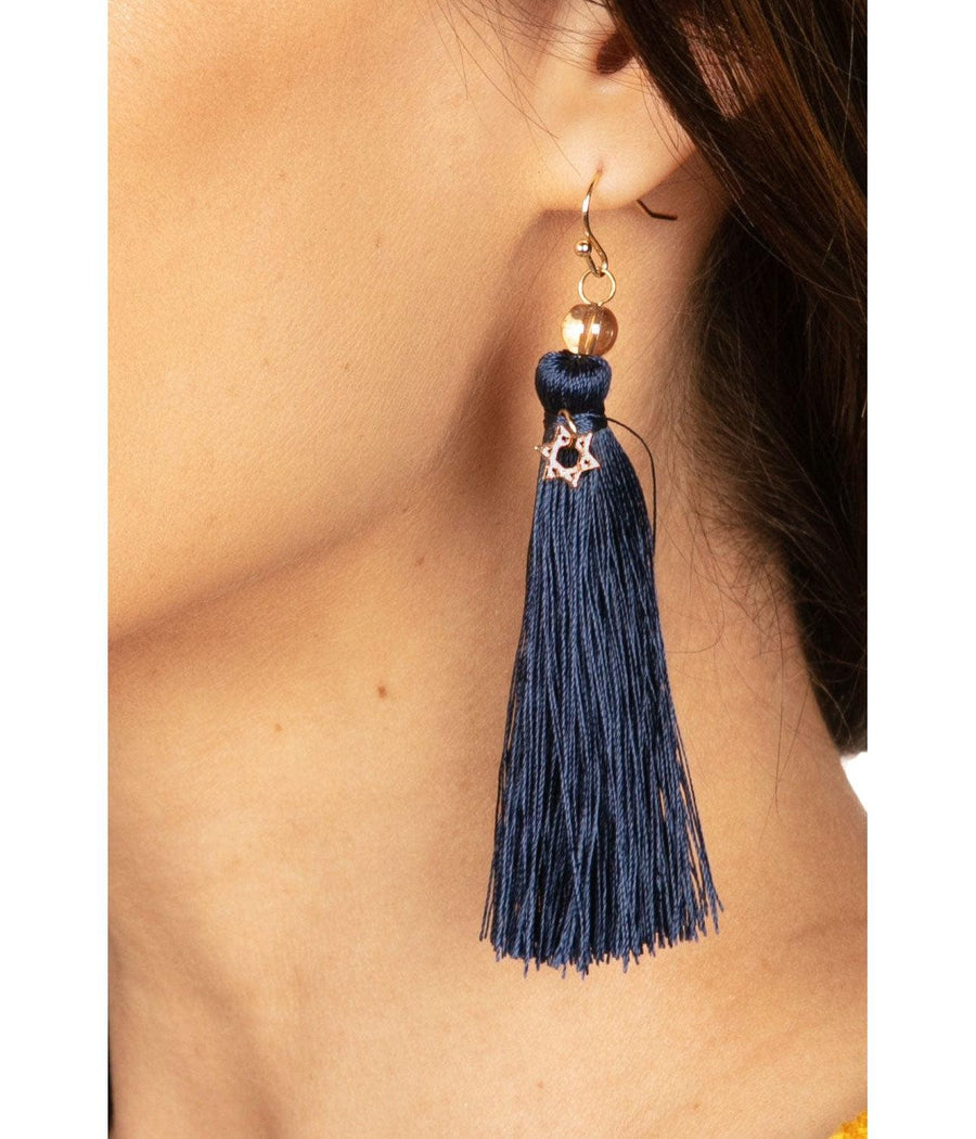 Blue Hanukkah Earrings